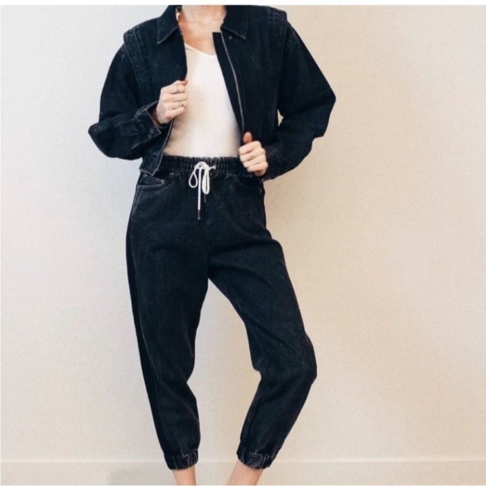Avec Les Filles Women's Washed Denim Joggers Jeans Size XSmall Grunge 90's‎ NWOT